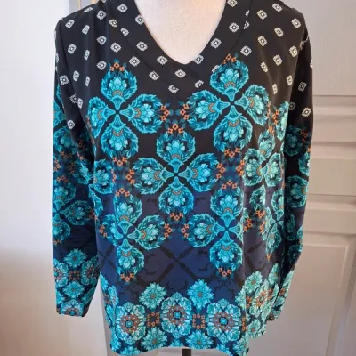 U collection, blouse imprimée, T 38